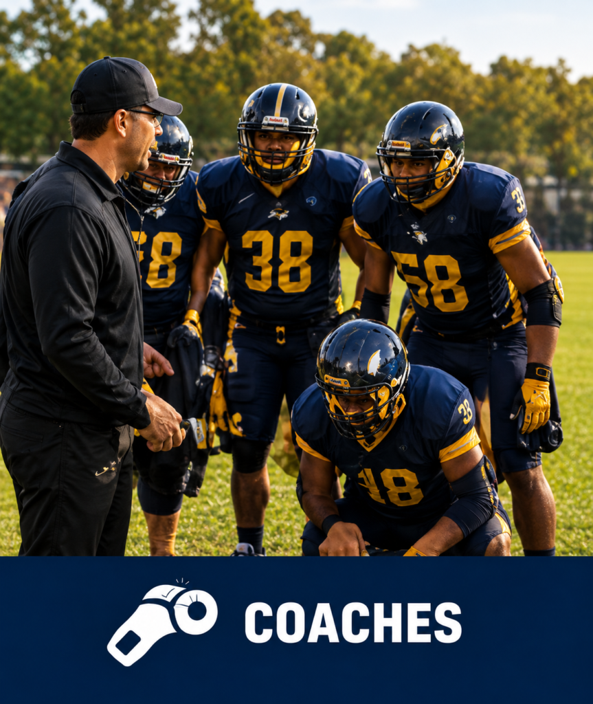 Our Story. Our Community. Our Future — family, skilled trades, coaches, education, work and purpose, marriage and family, children and teamwork. Associated description if needed: Every student is shaped by family, school, coaches, mentors, neighbors and community.